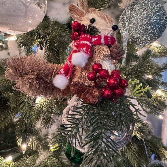 NEW! Woodland Fury Tail Squirrel Snowy Twig Orb Christmas Ornament - Picture 1 of 7